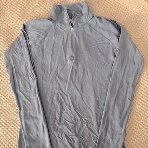 Athleta blue quarter-zip long-sleeve sport top